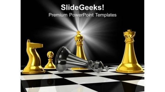 Golden Chess Winner Defeat Black King PowerPoint Templates Ppt Backgrounds For Slides 0213 Golden Chess Winner Defeat Black King PowerPoint Templates Ppt Backgrounds For Slides 0213