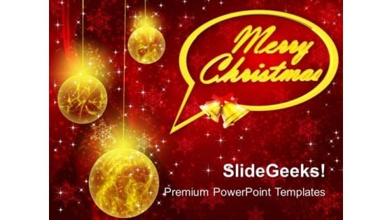 Golden Christmas Baubles Festival PowerPoint Templates Ppt Backgrounds For Slides 1112