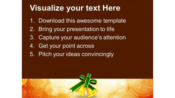 Golden Christmas Bells Holidays PowerPoint Templates Ppt Backgrounds For Slides 1212