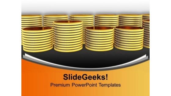 Golden Coins As Stack Finance PowerPoint Templates Ppt Backgrounds For Slides 0313