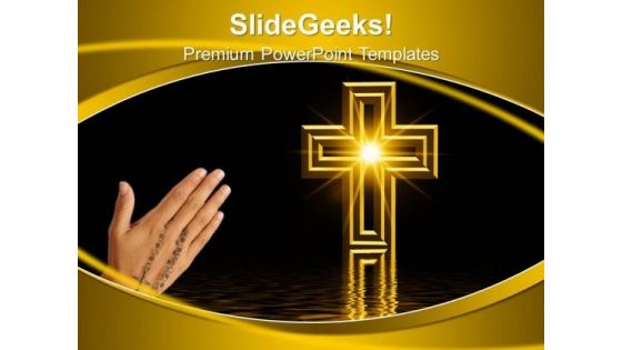 Golden Cross Christianity PowerPoint Templates And PowerPoint Themes 0712