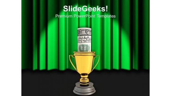 Golden Cup Of The Winner Saving Dollar Bills PowerPoint Templates Ppt Backgrounds For Slides 0113 Golden Cup Of The Winner Saving Dollar Bills PowerPoint Templates Ppt Backgrounds For Slides 0113
