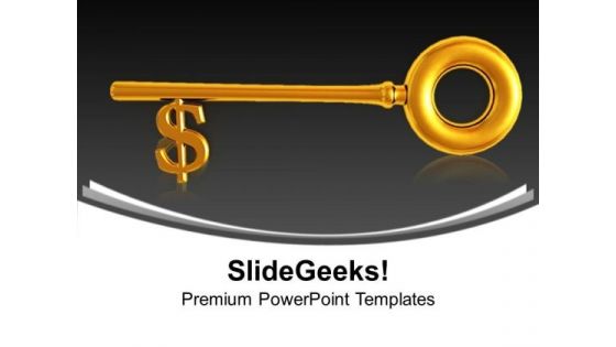 Golden Dollar Key Finance PowerPoint Templates Ppt Backgrounds For Slides 1212