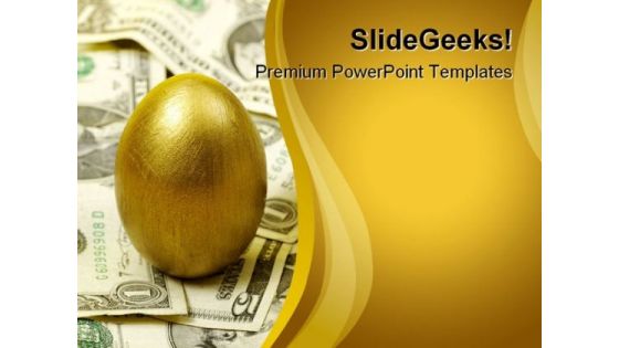 Golden Egg Money PowerPoint Template 0610