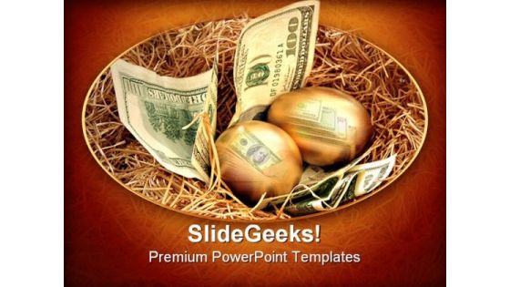 Golden Eggs Money PowerPoint Template 0510