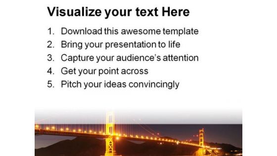 Golden Gate Bridge Beauty PowerPoint Templates And PowerPoint Backgrounds 0211