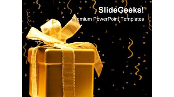 Golden Gift Festival PowerPoint Templates And PowerPoint Backgrounds 0311