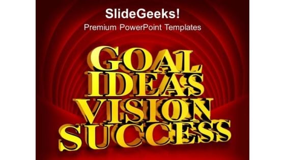 Golden Goal Ideas Vision Success PowerPoint Templates Ppt Backgrounds For Slides 0213