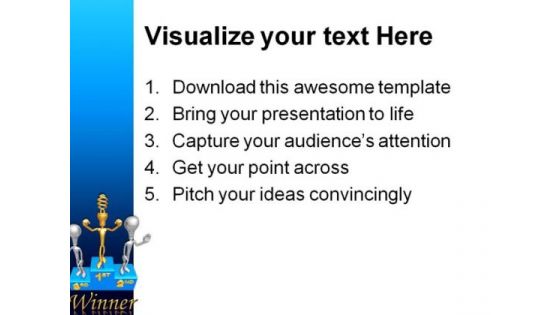 Golden Idea Winner Success PowerPoint Backgrounds And Templates 1210