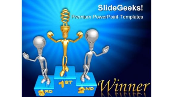 Golden Idea Winner Success PowerPoint Backgrounds And Templates 1210