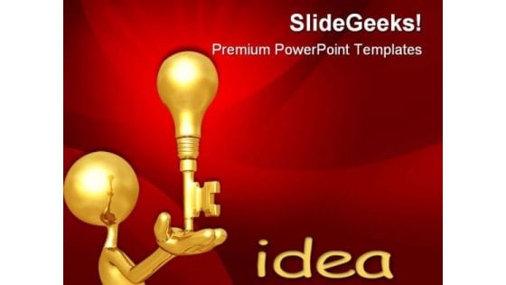 Golden Key Idea Business PowerPoint Themes And PowerPoint Slides 0611