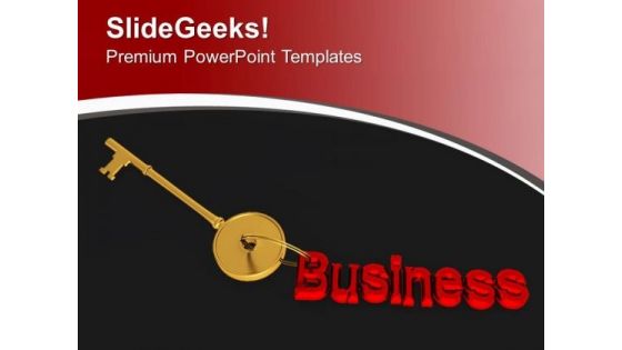 Golden Key To Business PowerPoint Templates Ppt Backgrounds For Slides 0213