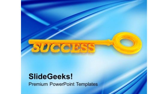 Golden Key To Success Finance PowerPoint Templates Ppt Backgrounds For Slides 0213