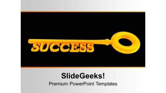 Golden Key To Success On Background PowerPoint Templates Ppt Backgrounds For Slides 0213