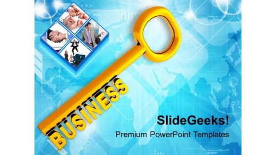 Golden Key With Word Business PowerPoint Templates Ppt Backgrounds For Slides 0213