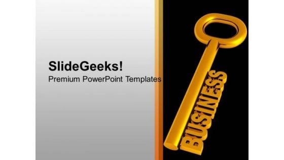 Golden Key With Word Business Security PowerPoint Templates Ppt Backgrounds For Slides 0213