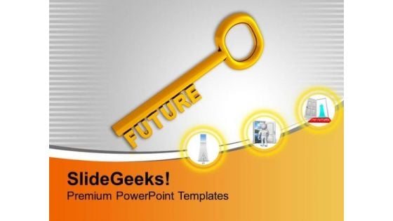 Golden Key With Word Future PowerPoint Templates Ppt Backgrounds For Slides 0213