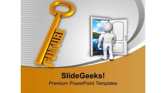 Golden Key With Word Future PowerPoint Templates Ppt Backgrounds For Slides 0413