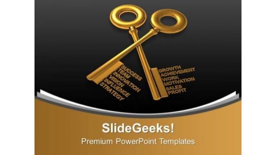 Golden Keys Combing Business Concept PowerPoint Templates Ppt Backgrounds For Slides 0113