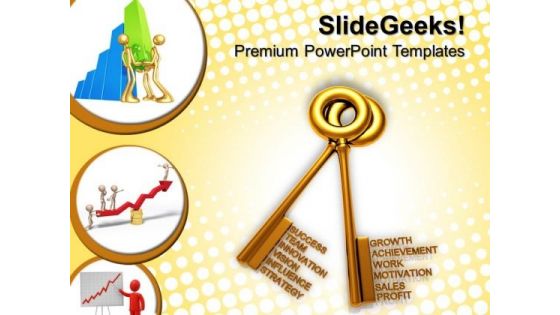 Golden Keys Concept Business PowerPoint Templates And PowerPoint Themes 0812