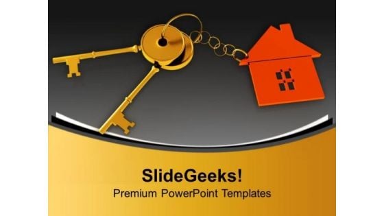 Golden Keys For Home Security PowerPoint Templates Ppt Backgrounds For Slides 0213