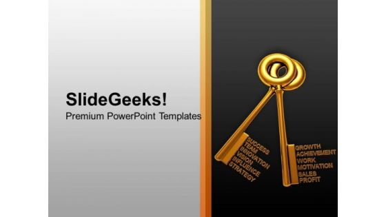 Golden Keys With Business Words PowerPoint Templates And PowerPoint Themes 1012