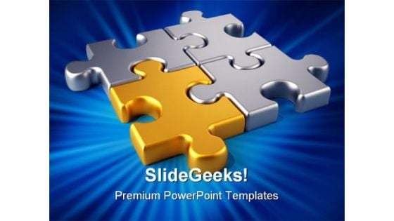 Golden Link Puzzles Communication PowerPoint Templates And PowerPoint Backgrounds 0711