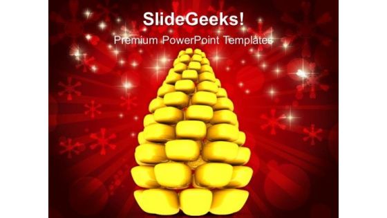 Golden Pine Tree Christmas Holidays PowerPoint Templates Ppt Backgrounds For Slides 1212 Golden Pine Tree Christmas Holidays PowerPoint Templates Ppt Backgrounds For Slides 1212