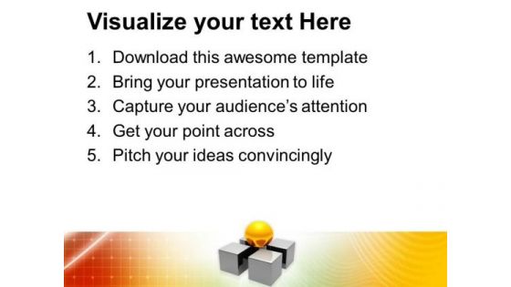 Golden Spher On Blocks Business Concept PowerPoint Templates Ppt Backgrounds For Slides 0213