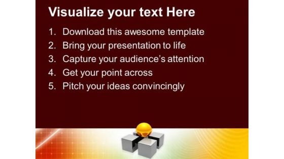 Golden Spher On Blocks Business Concept PowerPoint Templates Ppt Backgrounds For Slides 0213