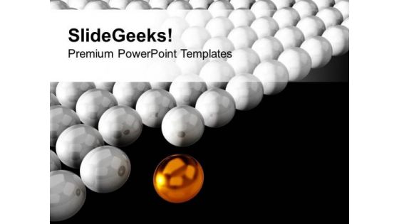 Golden Sphere Standing Out Of Crowd PowerPoint Templates Ppt Backgrounds For Slides 0213