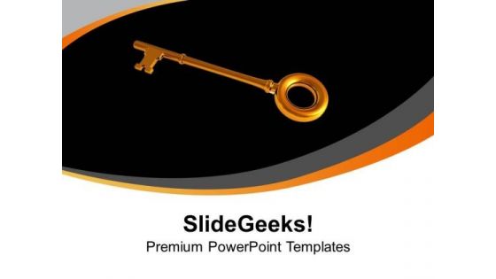 Golden Success Key PowerPoint Templates Ppt Backgrounds For Slides 0313