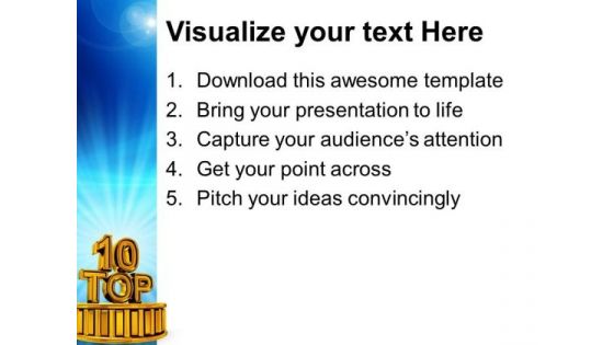 Golden Top Success PowerPoint Templates And PowerPoint Themes 0812