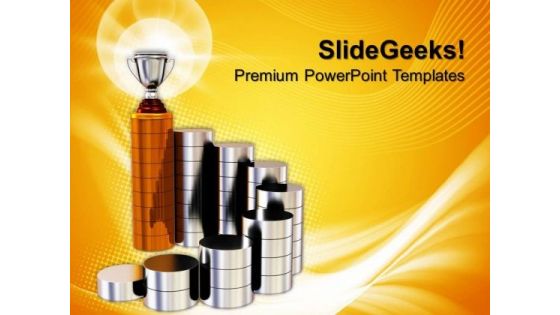 Golden Trophy On The Top Success PowerPoint Templates And PowerPoint Themes 0812