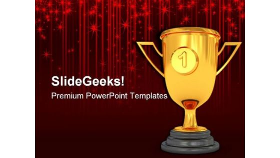 Golden Trophy Sports PowerPoint Templates And PowerPoint Backgrounds 0611