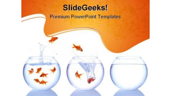 Goldfish Escape Animals PowerPoint Templates And PowerPoint Backgrounds 0611