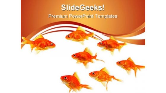 Goldfish Leader Leadership PowerPoint Themes And PowerPoint Slides 0511