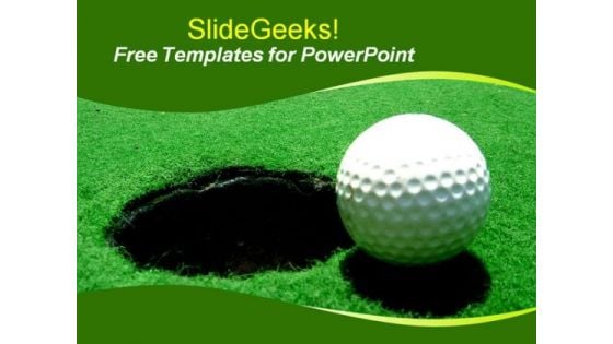 Sports Golf Ball PowerPoint Template