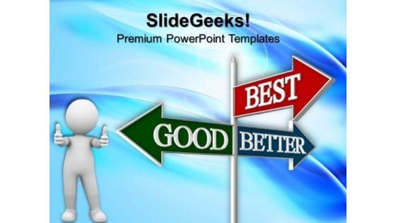 Good Better Best Road Signs PowerPoint Templates And PowerPoint Themes 0512