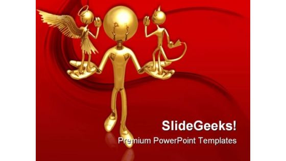 Good Or Evil Metaphor PowerPoint Themes And PowerPoint Slides 0411