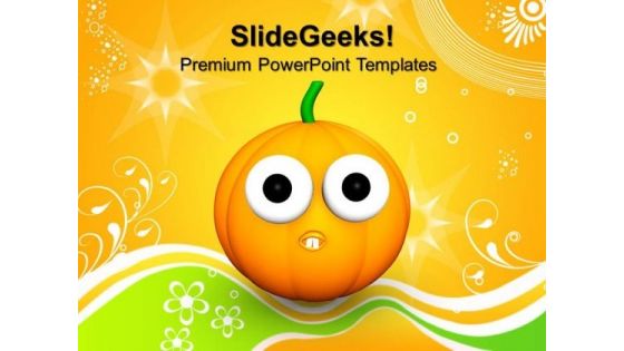 Goofy Scared Halloween Pumpkin Festival PowerPoint Templates And PowerPoint Themes 0812