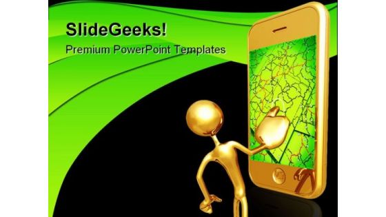 Gps Networking Technology PowerPoint Themes And PowerPoint Slides 0711