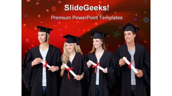 Graduate Friends Education PowerPoint Backgrounds And Templates 1210