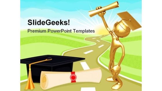 Graduate Holding Diploma Education PowerPoint Themes And PowerPoint Slides 0711