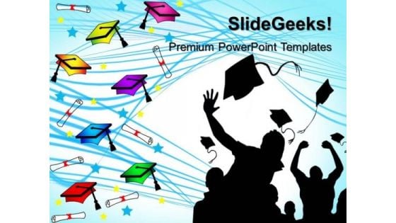 Graduation Caps Education PowerPoint Templates And PowerPoint Themes 0512