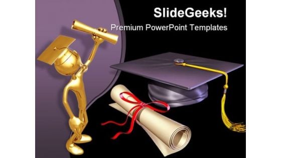 Graduation Diploma01 Education PowerPoint Backgrounds And Templates 1210