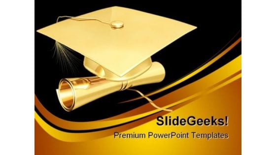 Graduation Diploma Education PowerPoint Backgrounds And Templates 1210