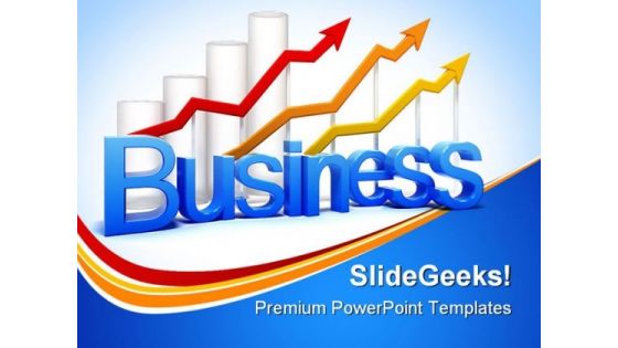 Graph And Arrows Business PowerPoint Background And Template 1210