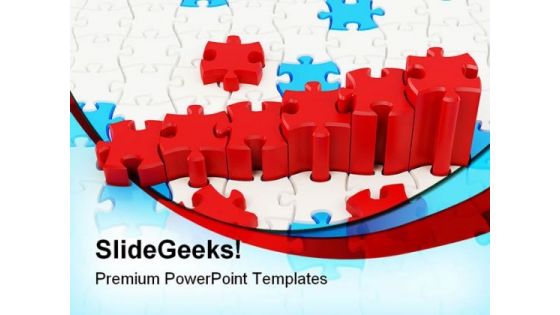 Graph And Puzzle Business PowerPoint Backgrounds And Templates 0111