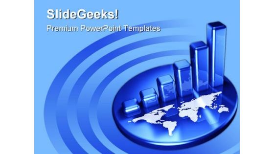 Graph With World Business PowerPoint Templates And PowerPoint Backgrounds 0311